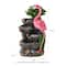 Glitzhome® 23.5" LED 4-Tier Flamingo Outdoor Fountain